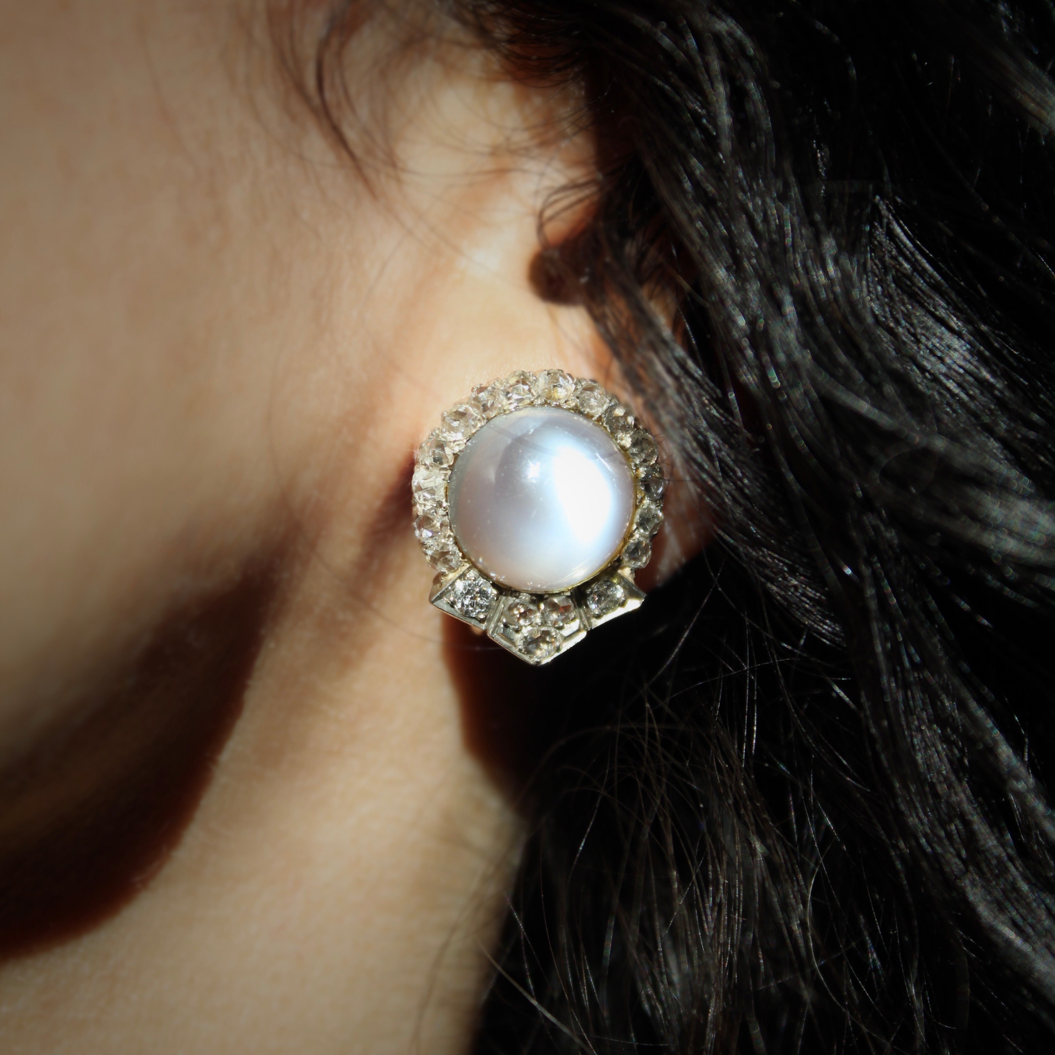 Woman wearing earring