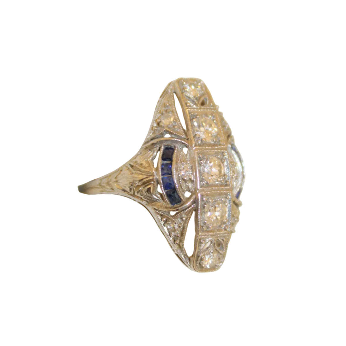 Art Deco Diamond and Sapphire Ring