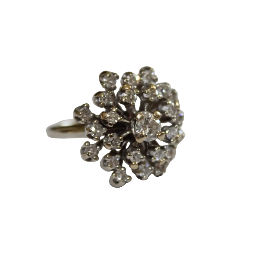 Diamond ring on a white background