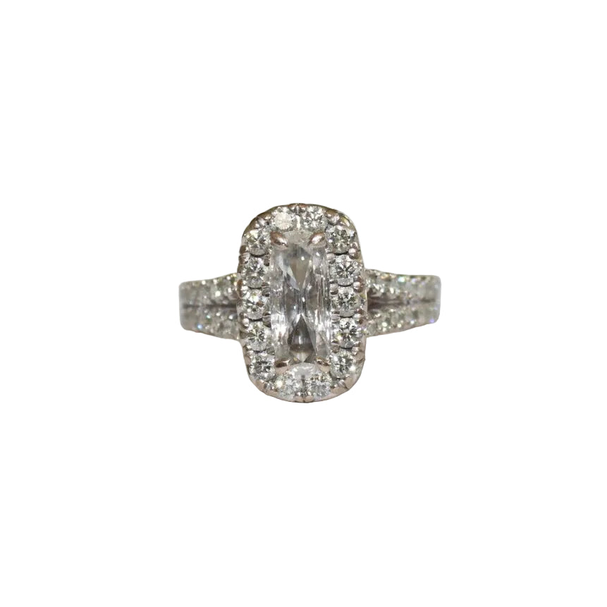 Diamond ring on a white background