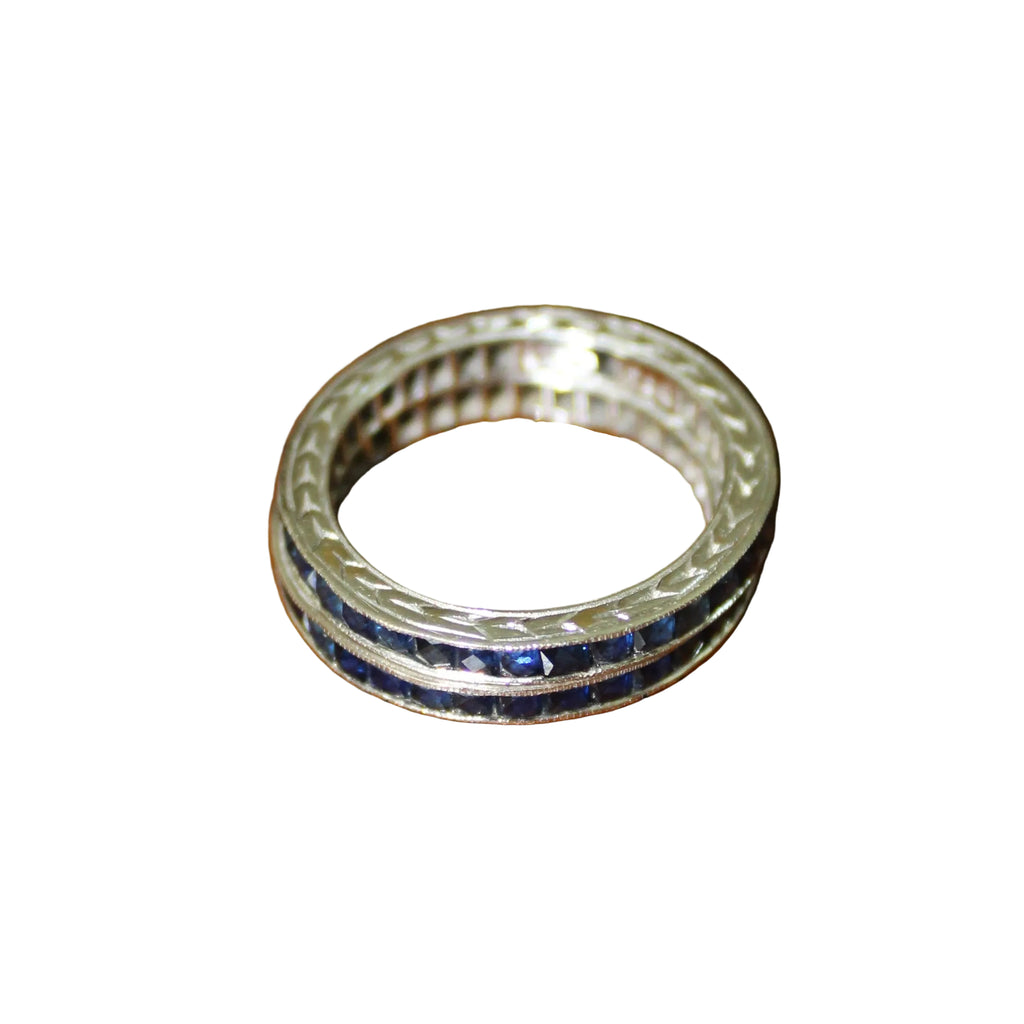 French Cut Sapphire Band